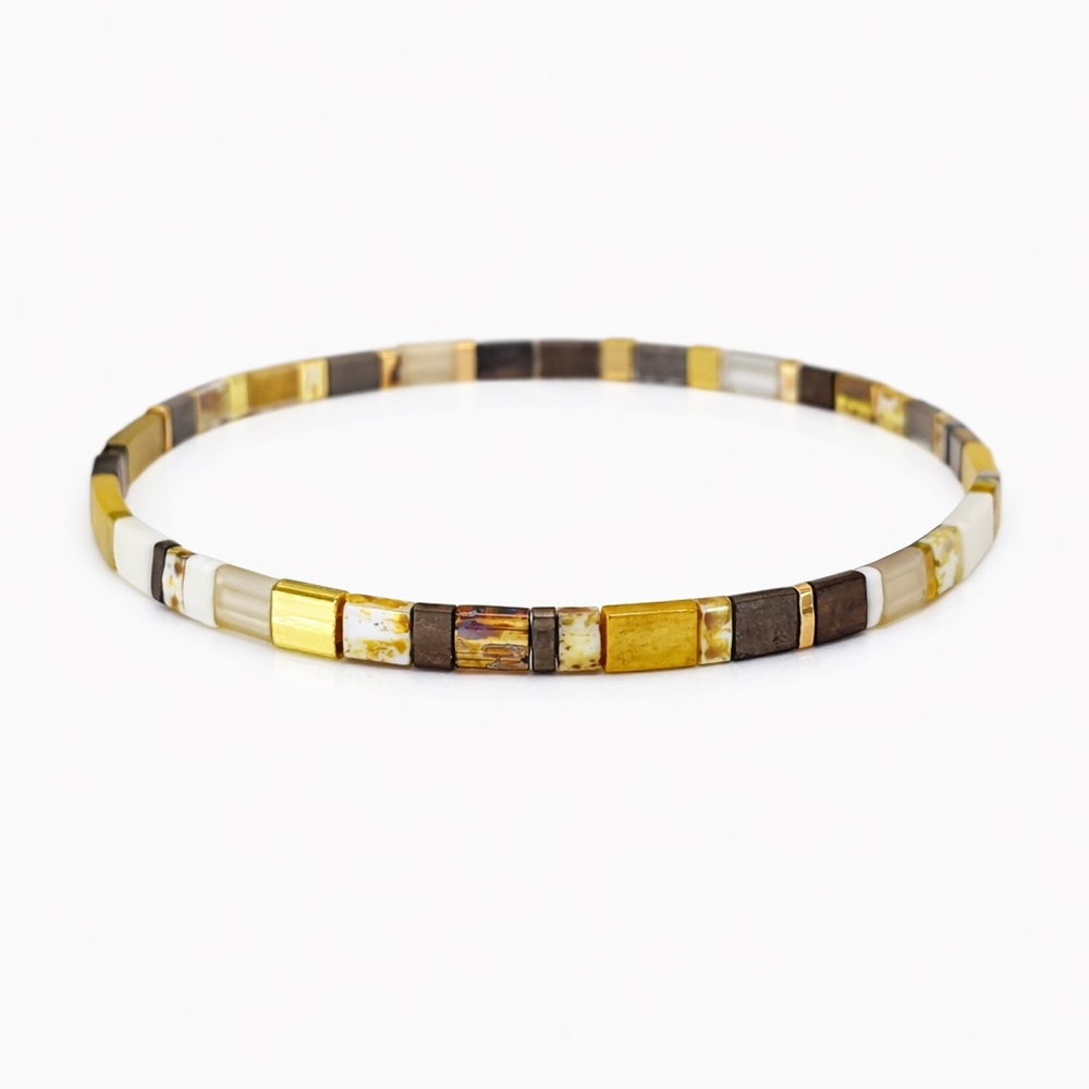 Miyuki Tila Bead Stretch Bracelet